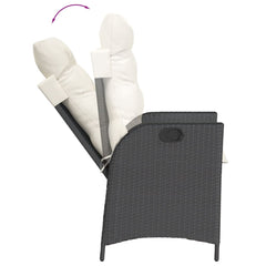 Garden Dining Set Black, Cream White