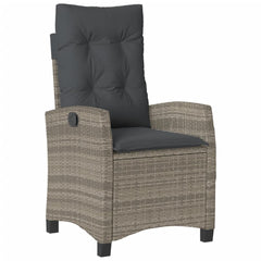 Garden Dining Set Grey PE rattan Standard Adjustable Armrests