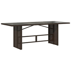 Garden Dining Set Brown Poly Rattan 7 Piece Set