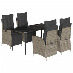 Garden Dining Set Grey, Black