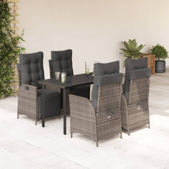 Garden Dining Set Grey, Dark grey, Black