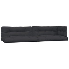 Pallet Sofa Set Acacia Wood, Black Cushions