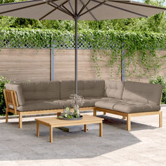 Pallet Sofa Set Taupe Solid Acacia wood Standard Modular