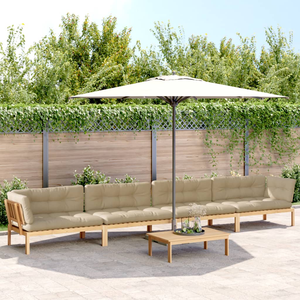 Pallet Sofa Set Brown Solid acacia wood Large Seats Many