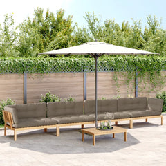 Pallet Sofa Set Taupe Solid Acacia wood, 100% polyester cushions