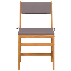 Balcony Set Dark Grey Cushion, Natural Wood