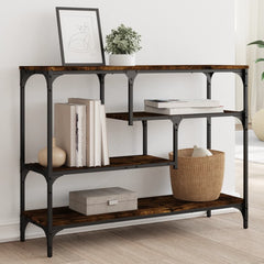 Console Table Smoked Oak Engineered wood, metal Narrow
