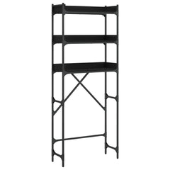Washing Machine Shelf Black 26.4x9.8x64.2 Engineered Wood