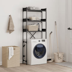 Washing Machine Shelf Black 26.4x9.8x64.2 Engineered Wood