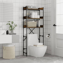 Washing Machine Shelf Smoked Oak 26.4x9.8x64.2 Engineered Wood