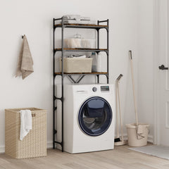Washing Machine Shelf Smoked Oak 26.4x9.8x64.2 Engineered Wood