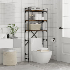 Washing Machine Shelf Smoked Oak 26.4x9.8x64.2 Engineered Wood