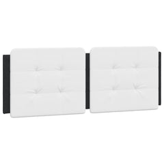 Headboard Cushion Black and White Faux Leather, Foam Double