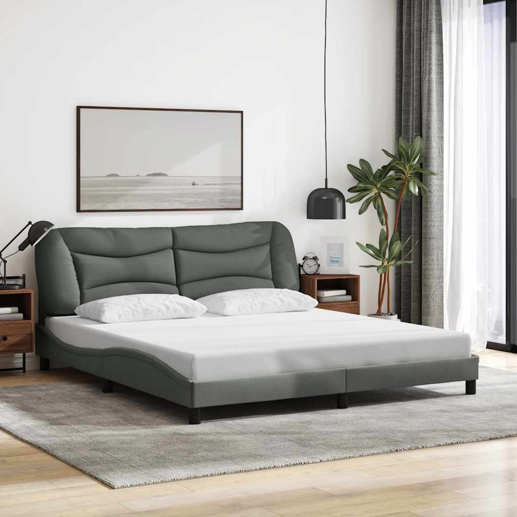 Bed Frame without Mattress Hvar Dark Gray 72x83.9Fabric
