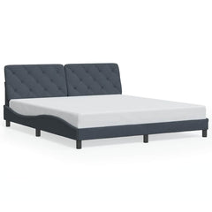 Bed Frame without Mattress Dark Gray 72x83.9Velvet