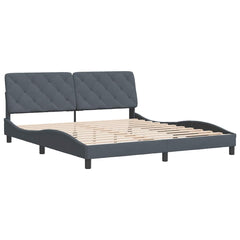 Bed Frame without Mattress Dark Gray 72x83.9Velvet