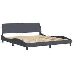 Bed Frame without Mattress Dark Gray 72x83.9Velvet