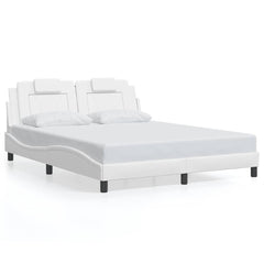 Bed Frame Viana without Mattress White 59.8x79.9 Faux Leather
