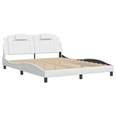 Bed Frame Viana without Mattress White 59.8x79.9 Faux Leather