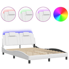 Bed Frame Viana with LED without Mattress White 53.9x74.8