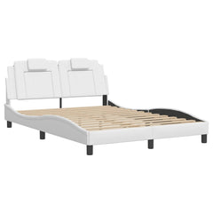 Bed Frame Viana with LED without Mattress White 53.9x74.8