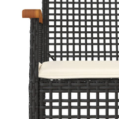 Garden Dining Set Black, Cream White