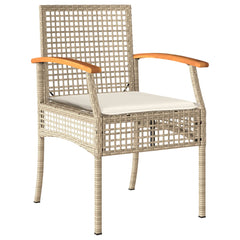 Garden Dining Set Beige PE Rattan Standard UV-resistant materials