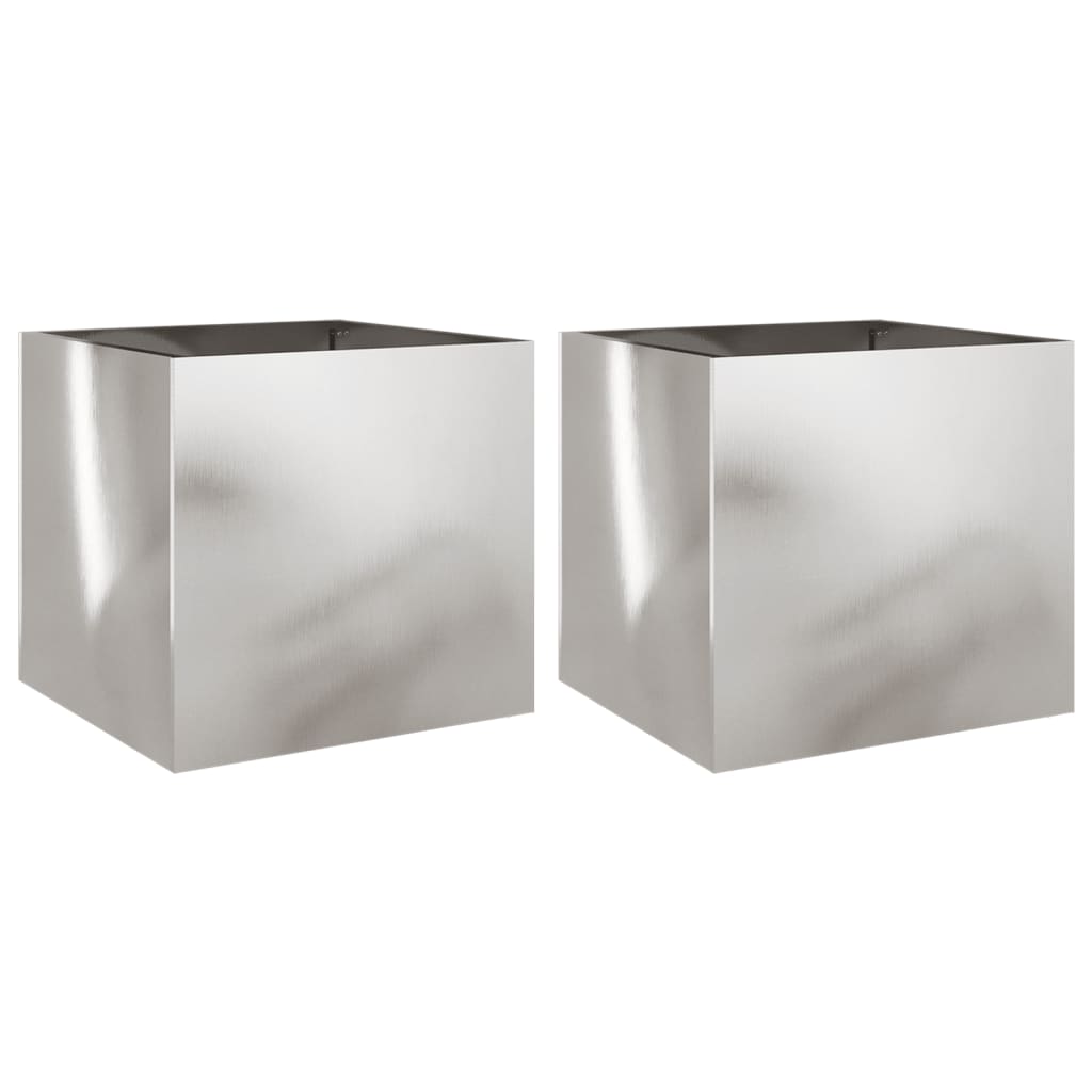 Planters 2 pcs Silver 16.5x15.7x15.4 Stainless Steel