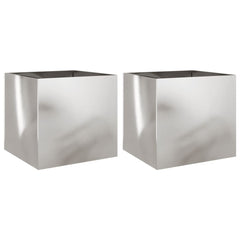 Planters 2 pcs Silver 16.5x15.7x15.4 Stainless Steel