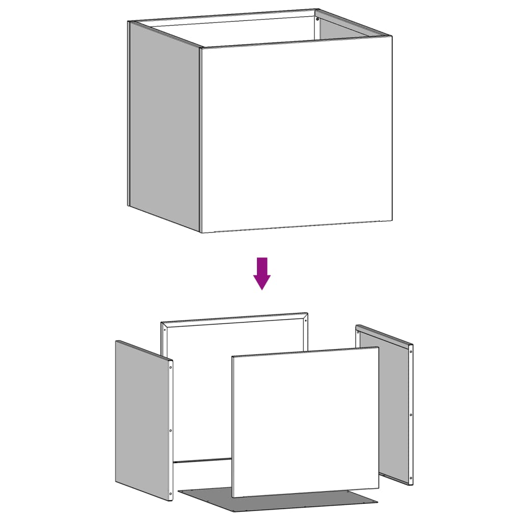 Planters 2 pcs Silver 16.5x15.7x15.4 Stainless Steel