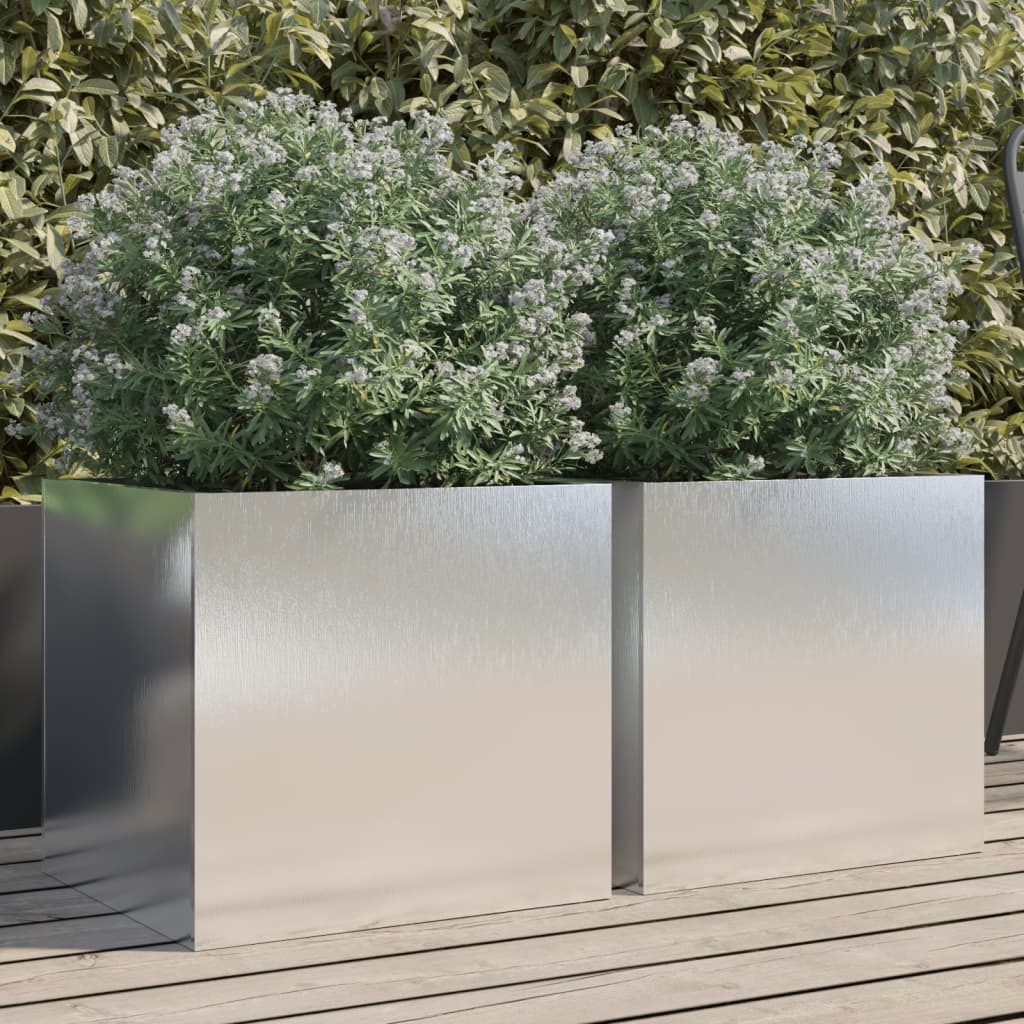 Planters 2 pcs Silver 16.5x15.7x15.4 Stainless Steel