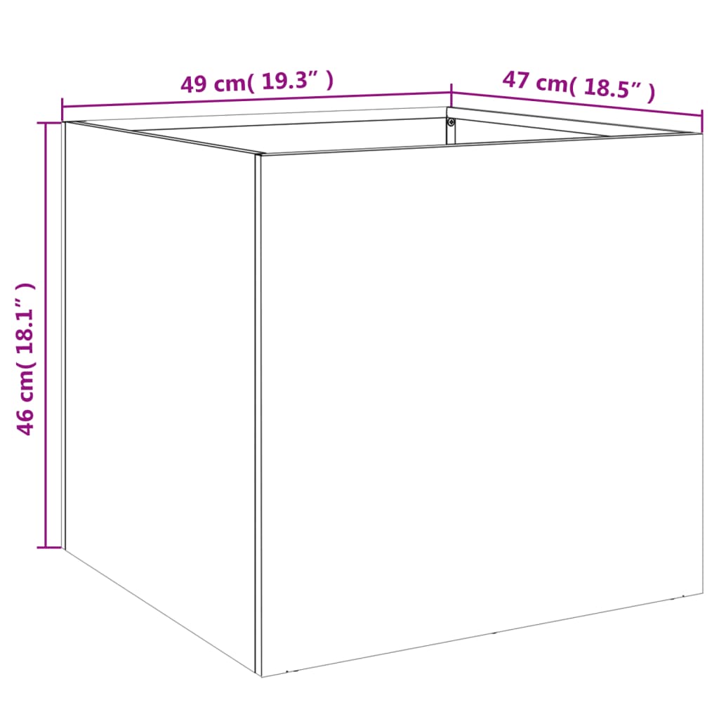 Planters 2 pcs Anthracite 19.3x18.5x18.1 Steel