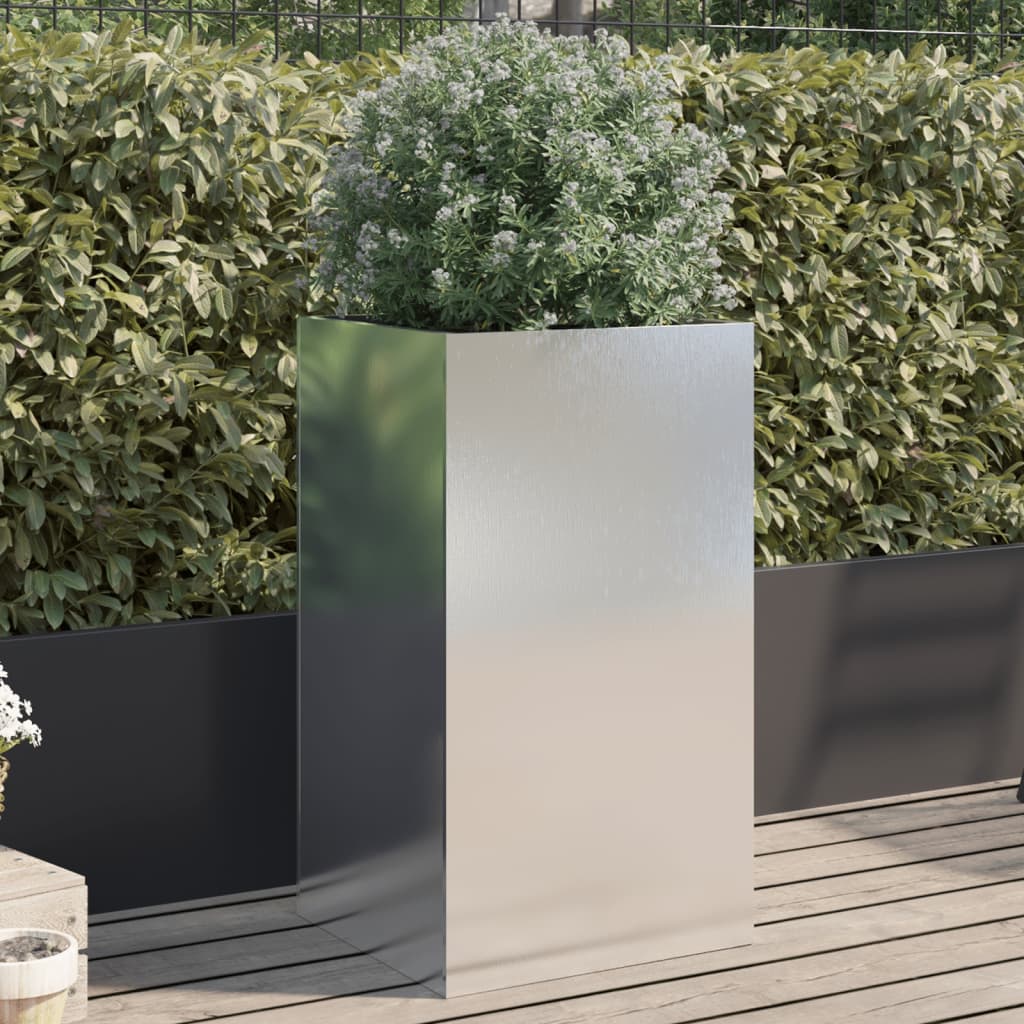 Planter Silver Stainless Steel Medium Durable Planter
