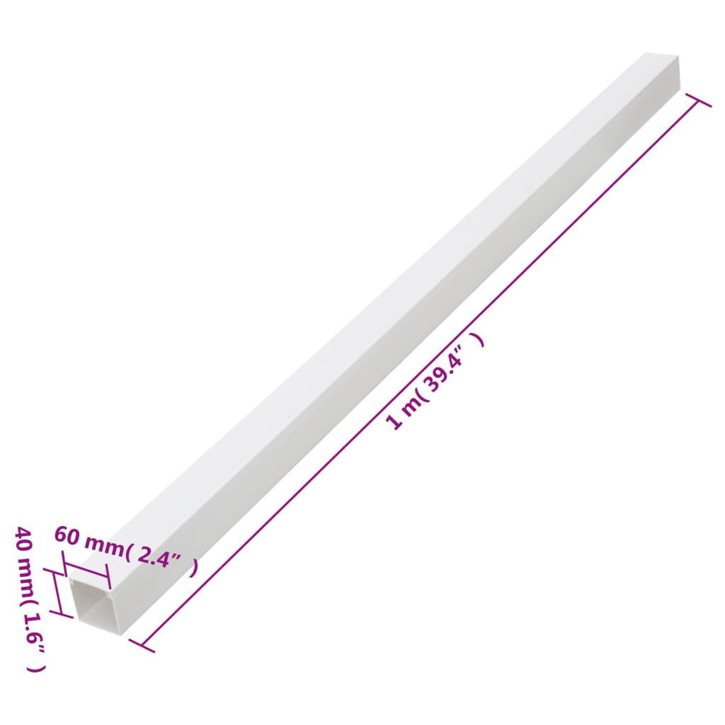 Cable Trunking 2.4x1.6 98.4' PVC