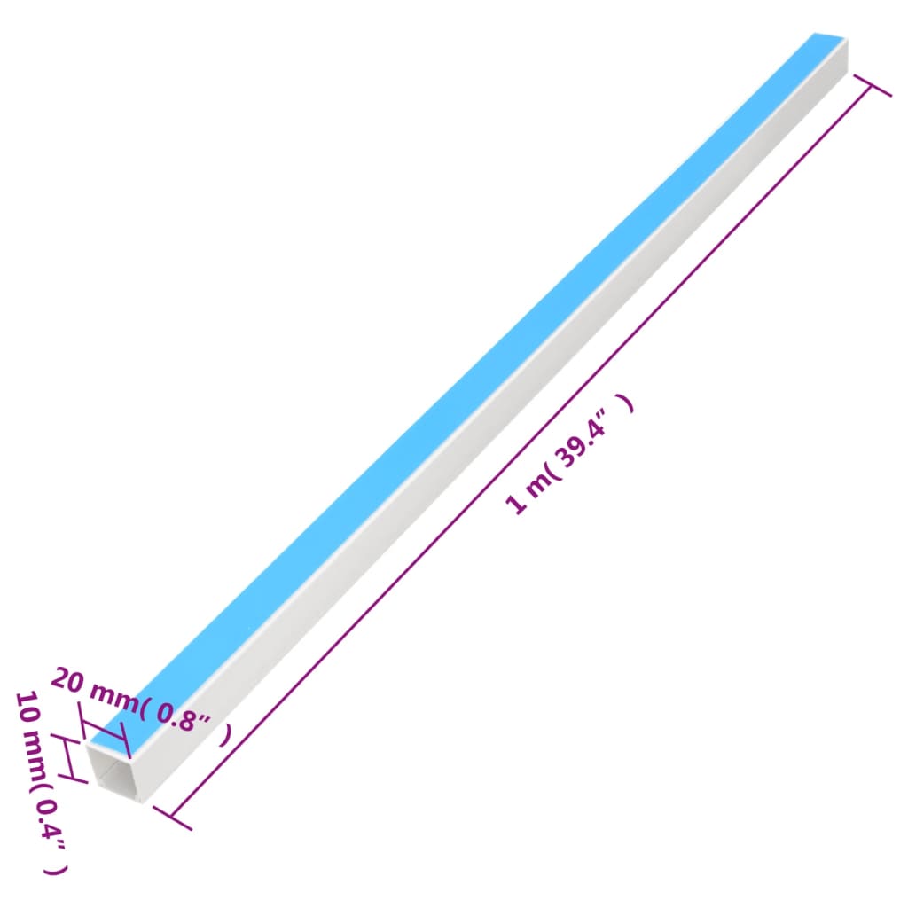 Cable Trunking Self-Adhesive 0.8x0.4 32.8' PVC