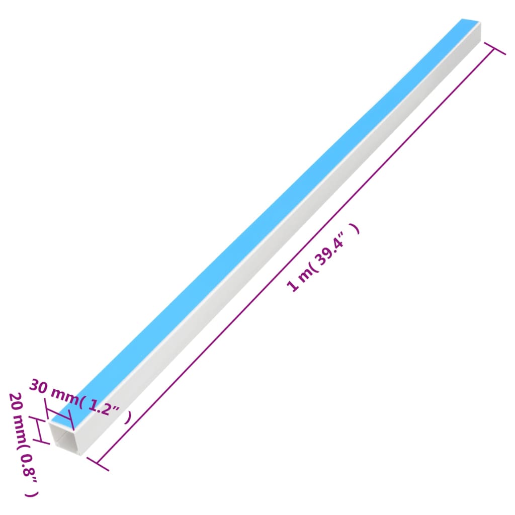 Cable Trunking Self-Adhesive 1.2x0.8 32.8' PVC