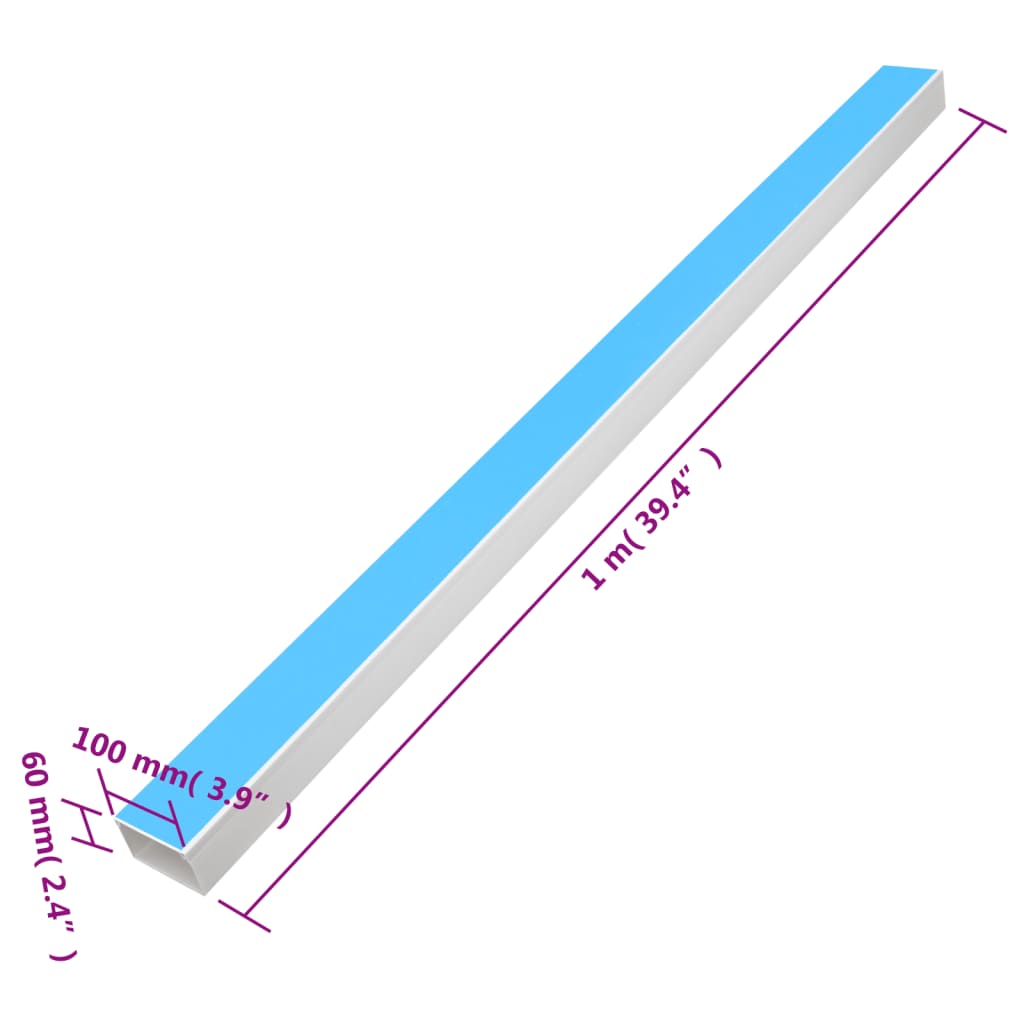 Cable Trunking Self-Adhesive 3.9x2.4 32.8' PVC