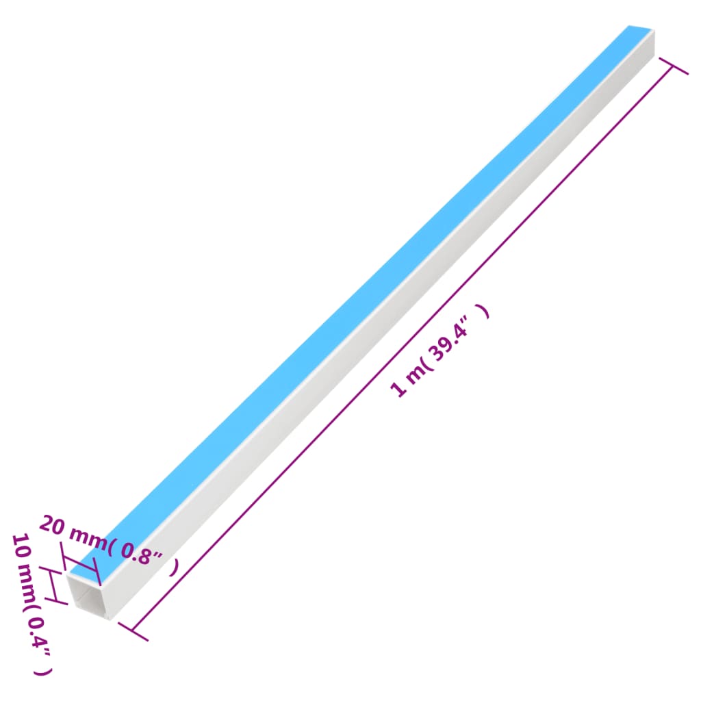 Cable Trunking Self-Adhesive 0.8x0.4 98.4' PVC