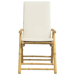 Garden Reclining Chair Set of 4 Cream White Bamboo Four-piece set