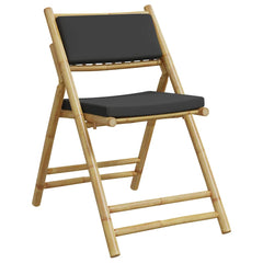Bistro Chair Set of 2 Dark grey Bamboo, Polyester Standard