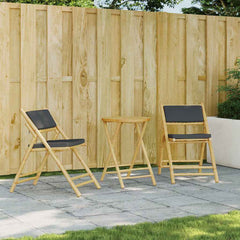 Bistro Chair Set of 2 Dark grey Bamboo, Polyester Standard