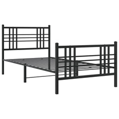 Bed Frame Black Steel Twin Bed Frame Rectangular Traditional