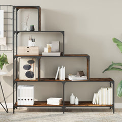 Bookcase Smoked oak Engineered wood, powder-coated steel Large