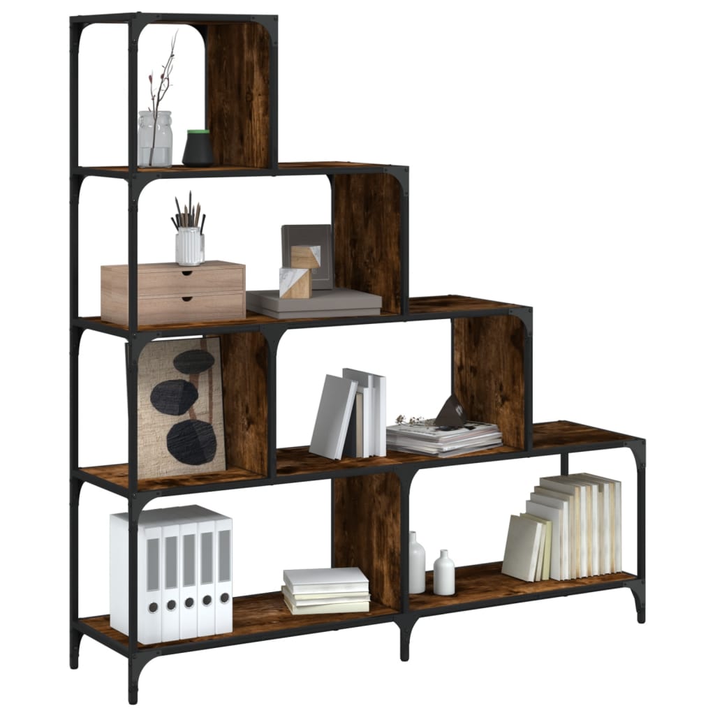 Bookcase Smoked oak Engineered wood, powder-coated steel Large