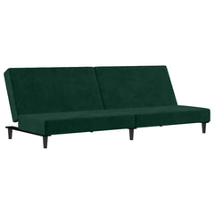 Sofa Bed Dark green Velvet (100% polyester), wood, plastic