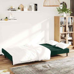Sofa Bed Dark green Velvet (100% polyester), wood, plastic