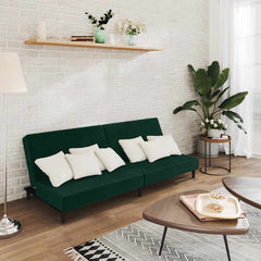 Sofa Bed Dark green Velvet (100% polyester), wood, plastic