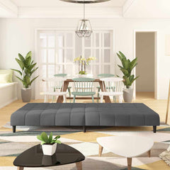 Sofa Bed Dark Grey Velvet (100% polyester), wood, plastic