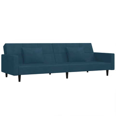 Sofa Bed Blue Velvet, Foam, Wood, Plastic Standard