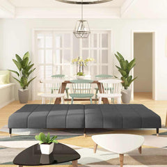 Sofa Bed Dark Grey Velvet (100% polyester), wood, metal 2-seater